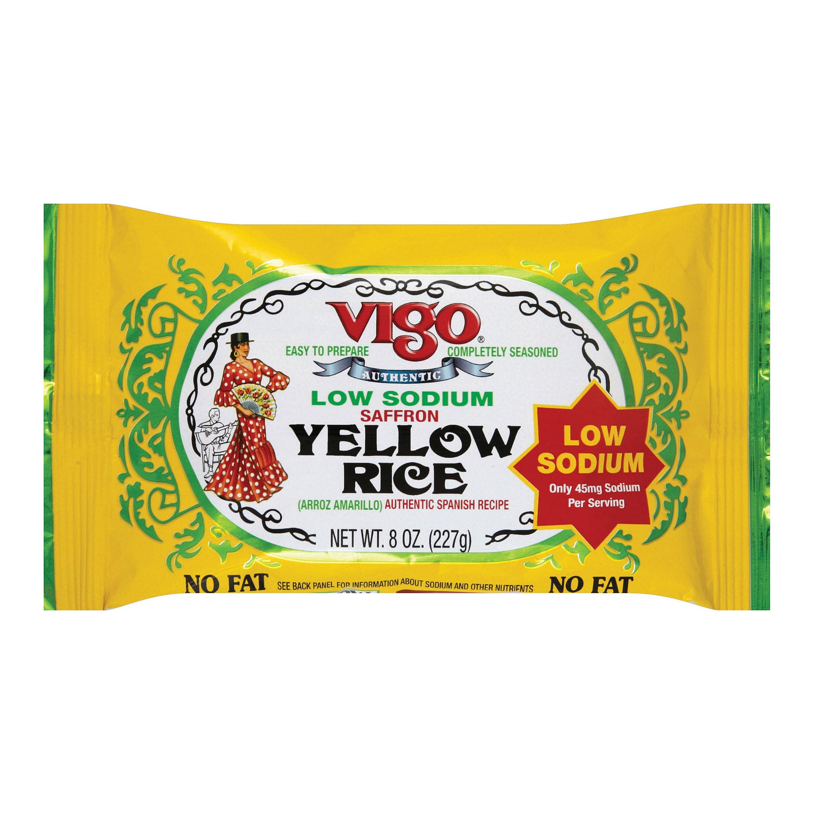 Vigo Yellow Rice - Low Sodium - Case Of 12 - 8 Oz. - Whole Green Foods