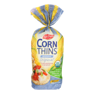 Real Foods Organic Corn Thins - Case Of 6 - 5.3 Oz. - Whole Green Foods