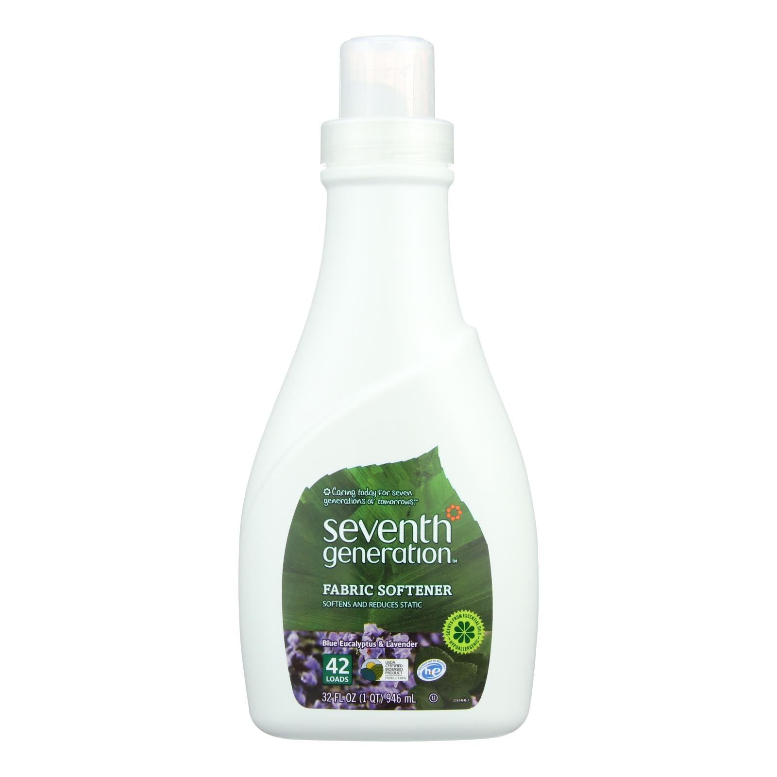 Seventh Generation Natural Liquid Fabric Softener - Blue Eucalyptus And Lavender - Case Of 6 - 32 Fl Oz. - Whole Green Foods