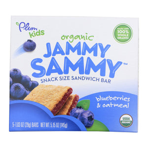 Plum Kids Jammy Sammy Snacks - Blueberry And Oatmeal - Case Of 6 - 1.03 Oz. - Whole Green Foods