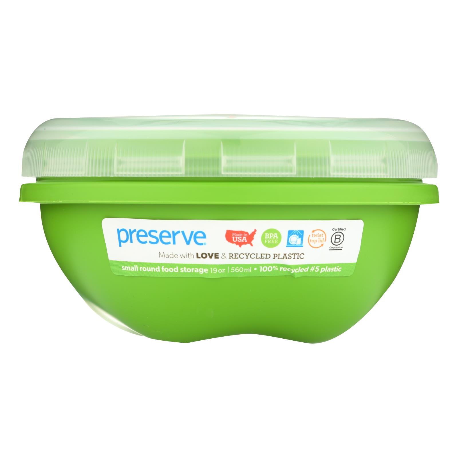Preserve Small Round Food Storage Container - Green - 19 Oz - Whole Green Foods