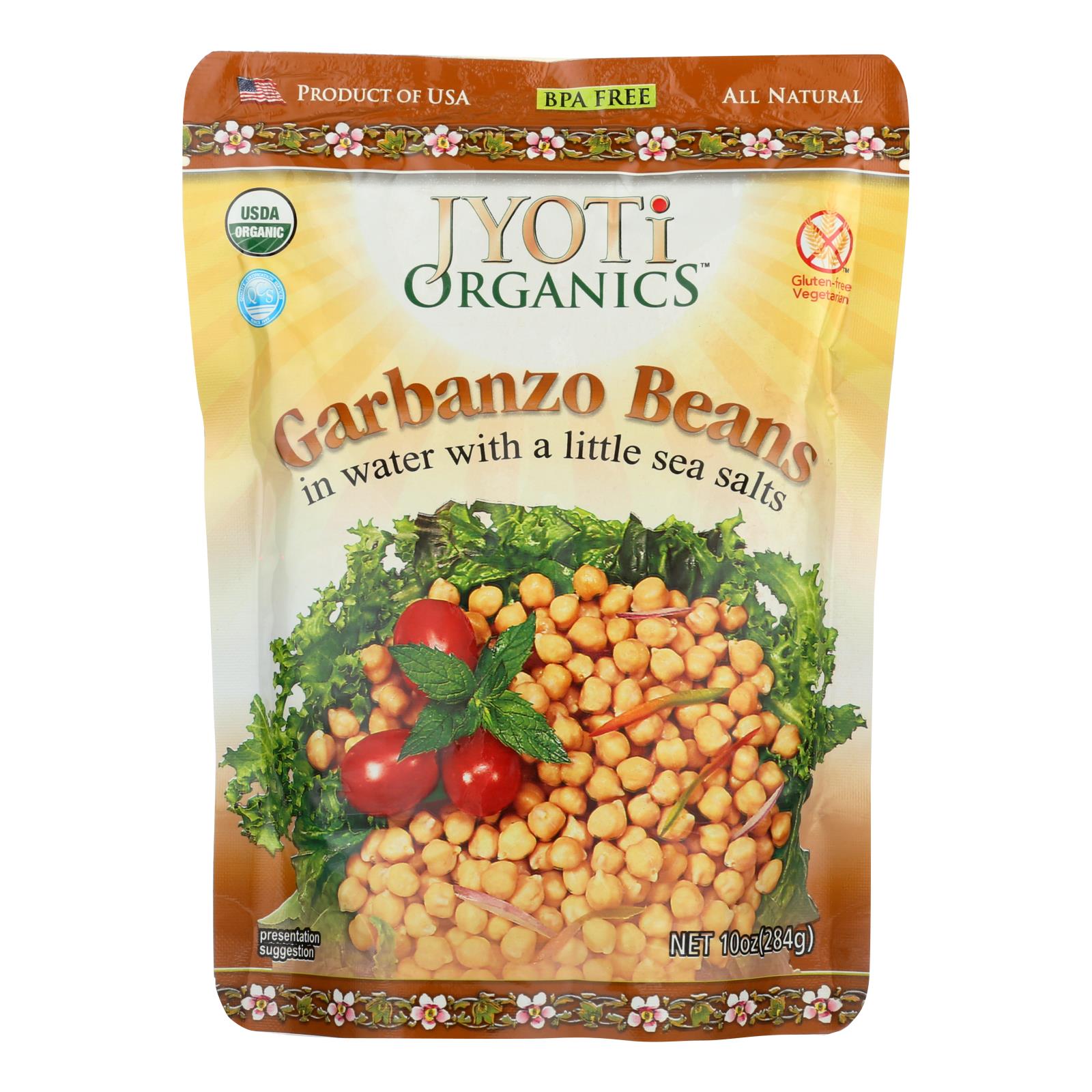 Jyoti Cuisine India Beans - Organic - Garbanzo - 10 Oz - Case Of 6 - Whole Green Foods