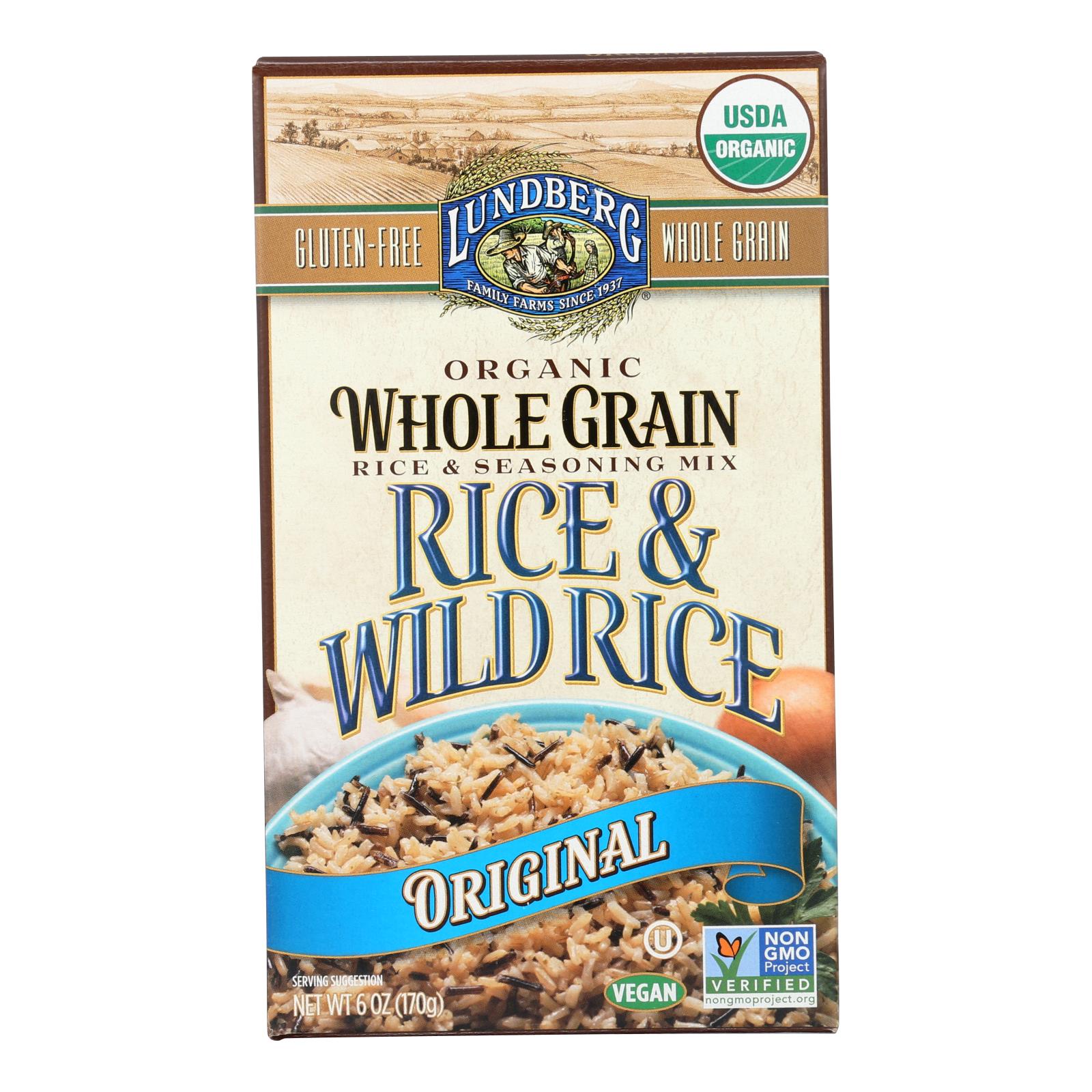 Lundberg Family Farms Organic Whole Grain Original Wild Rice - Case Of 6 - 6 Oz. - Whole Green Foods