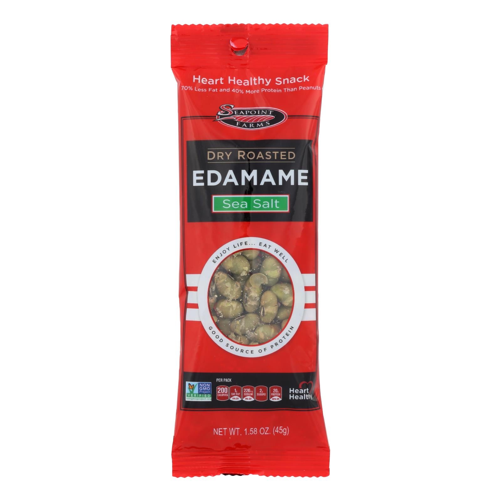 Seapoint Farms Edamame - Dry Roasted - Lightly Salted - 1.58 Oz - Case Of 12 - Whole Green Foods