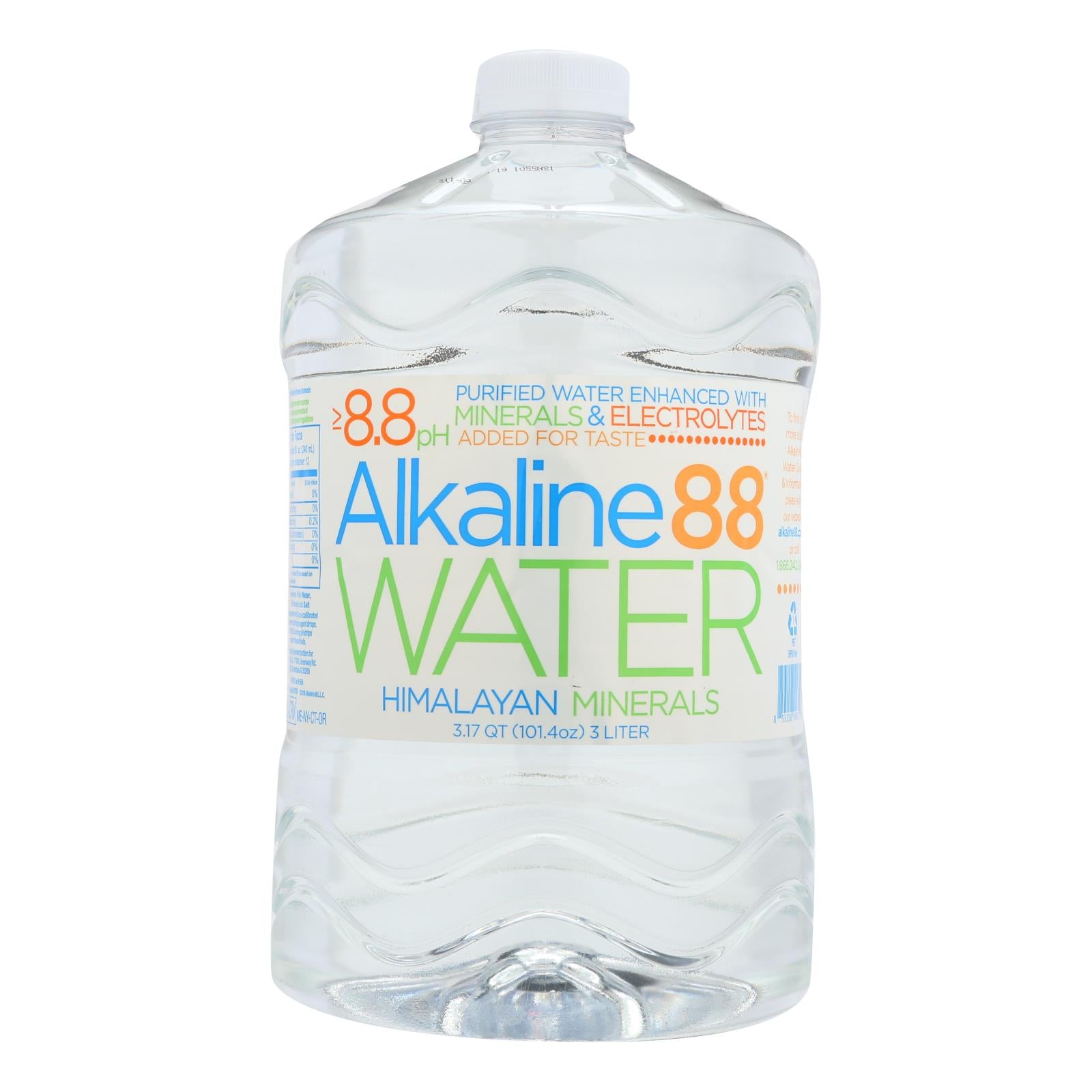 Alkaline 88 - Water Purified 8.8 Ph - Case Of 4 - 3 Liter - Whole Green Foods