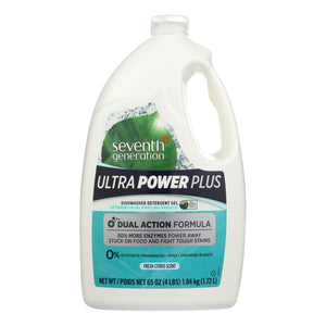 Seventh Generation Ultra Power Plus Dishwasher Detergent Gel - Fresh Citrus - Case Of 6 - 65 Oz. - Whole Green Foods