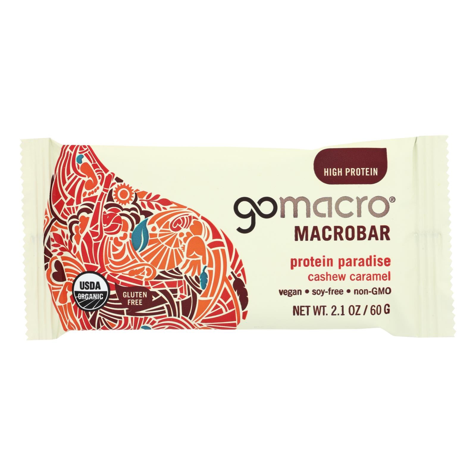 Gomacro Organic Macrobar - Cashew Caramel - 2.1 Oz Bars - Case Of 12 - Whole Green Foods