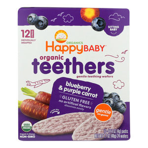 Happy Baby Teethers - Organic - Gentle - Blueberry And Purple Carrot - 1.7 Oz - Case Of 6 - Whole Green Foods