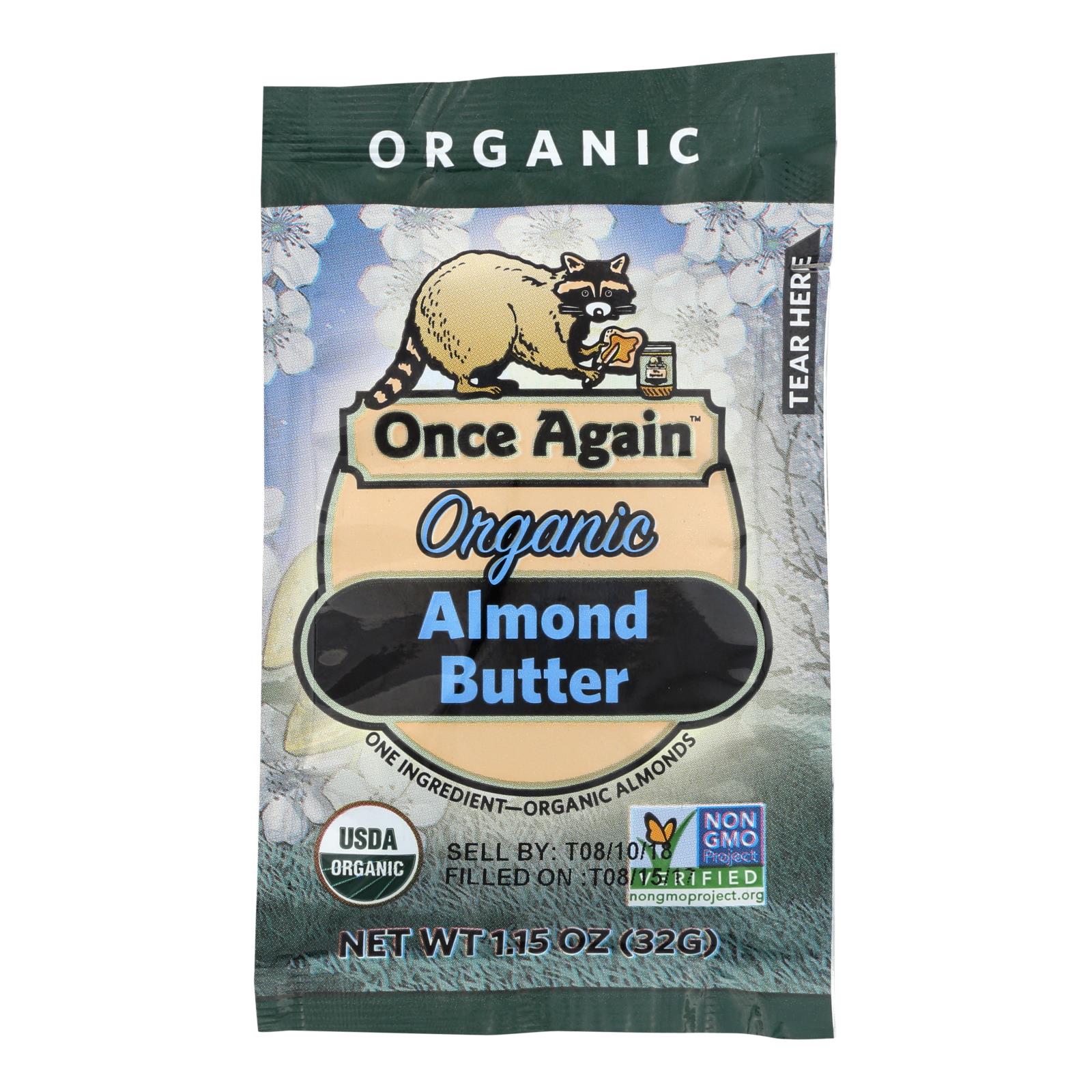 Once Again Almond Butter - Organic - Original - Squeeze Pack - 1.15 Oz - Case Of 10 - Whole Green Foods