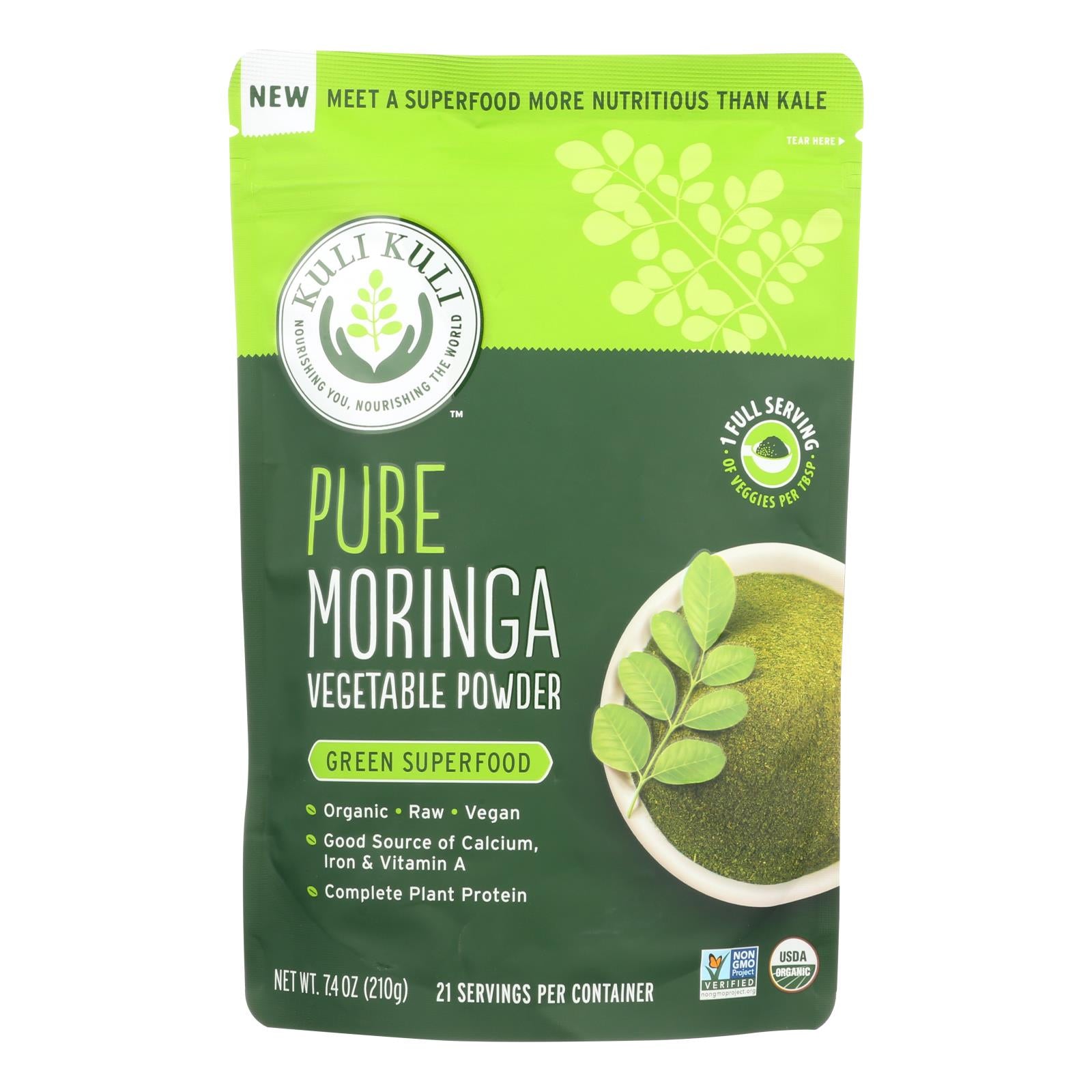 Kuli Kuli Pure Moringa Vegetable Powder - 7.4 Oz. - Whole Green Foods