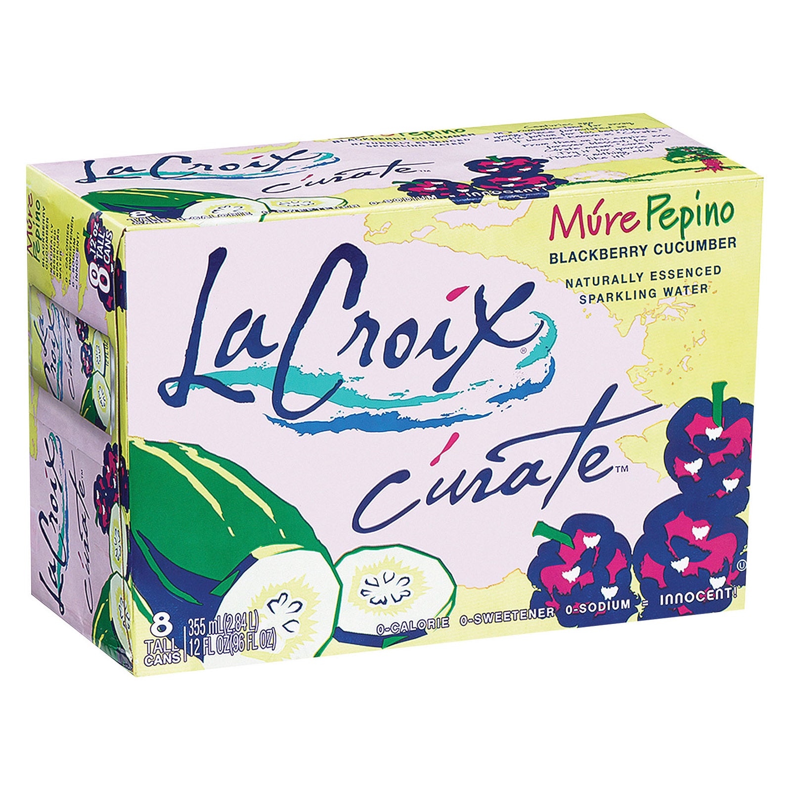 Lacroix Sparkling Water - Mure Pepino - Case Of 3 - 8-12 Fl Oz - Whole Green Foods