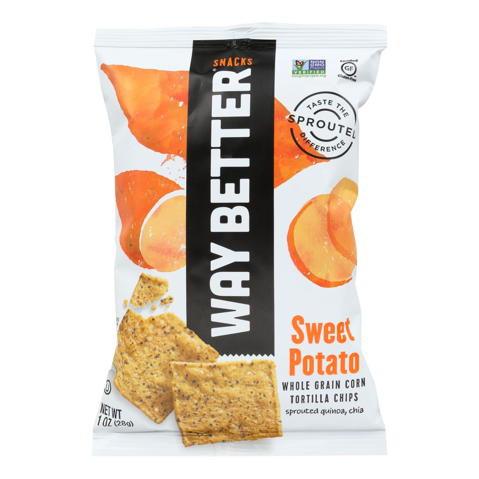 Way Better Snacks Tortilla Chips - Sweet Potato - Case Of 12 - 1 Oz. - Whole Green Foods
