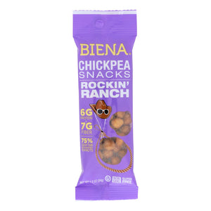 Biena Chickpea Snacks - Rockin' Ranch - Case Of 10 - 1.2 Oz. - Whole Green Foods