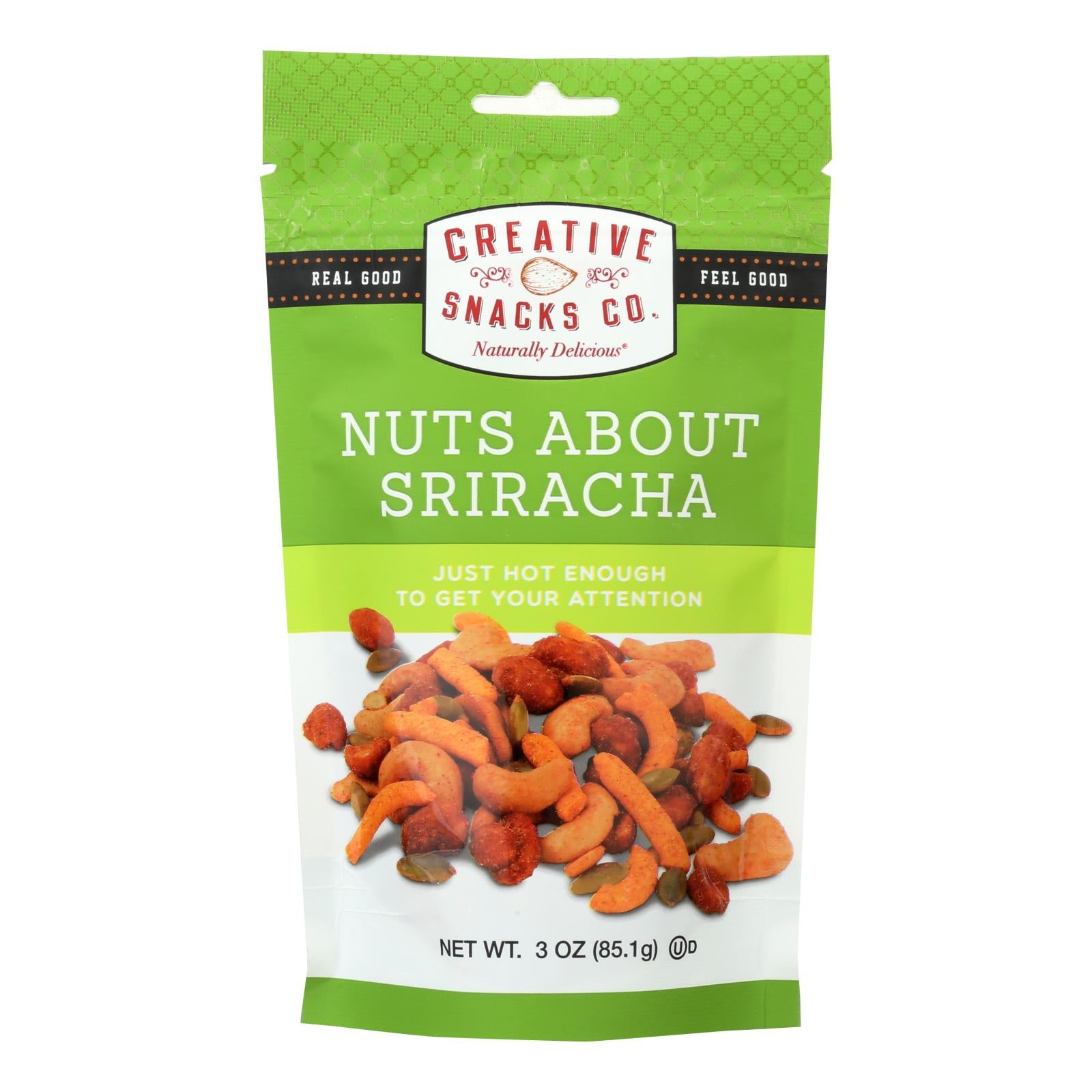 Creative Snacks Co. Nuts About Sriracha  - Case Of 6 - 3 Oz - Whole Green Foods