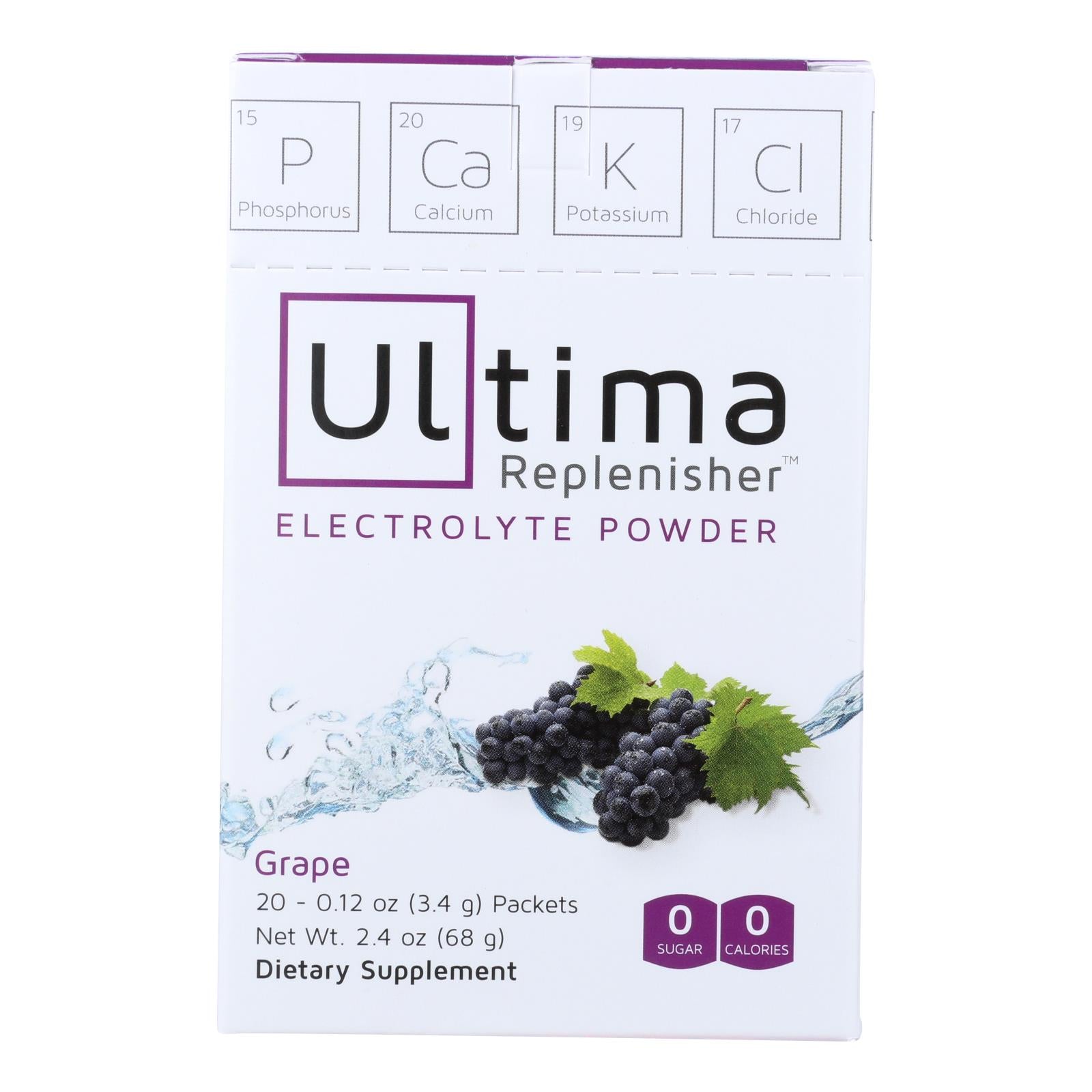 Ultima Replenisher Electrolyte Powder - Grape - 20 Count - Whole Green Foods