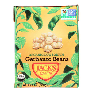 Jack's Quality Organic Garbanzo Beans - Low Sodium - Case Of 8 - 13.4 Oz - Whole Green Foods