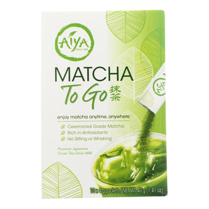 Aiya Tea - Stick - Matcha To Go - Case Of 8 - 10 Count - Whole Green Foods