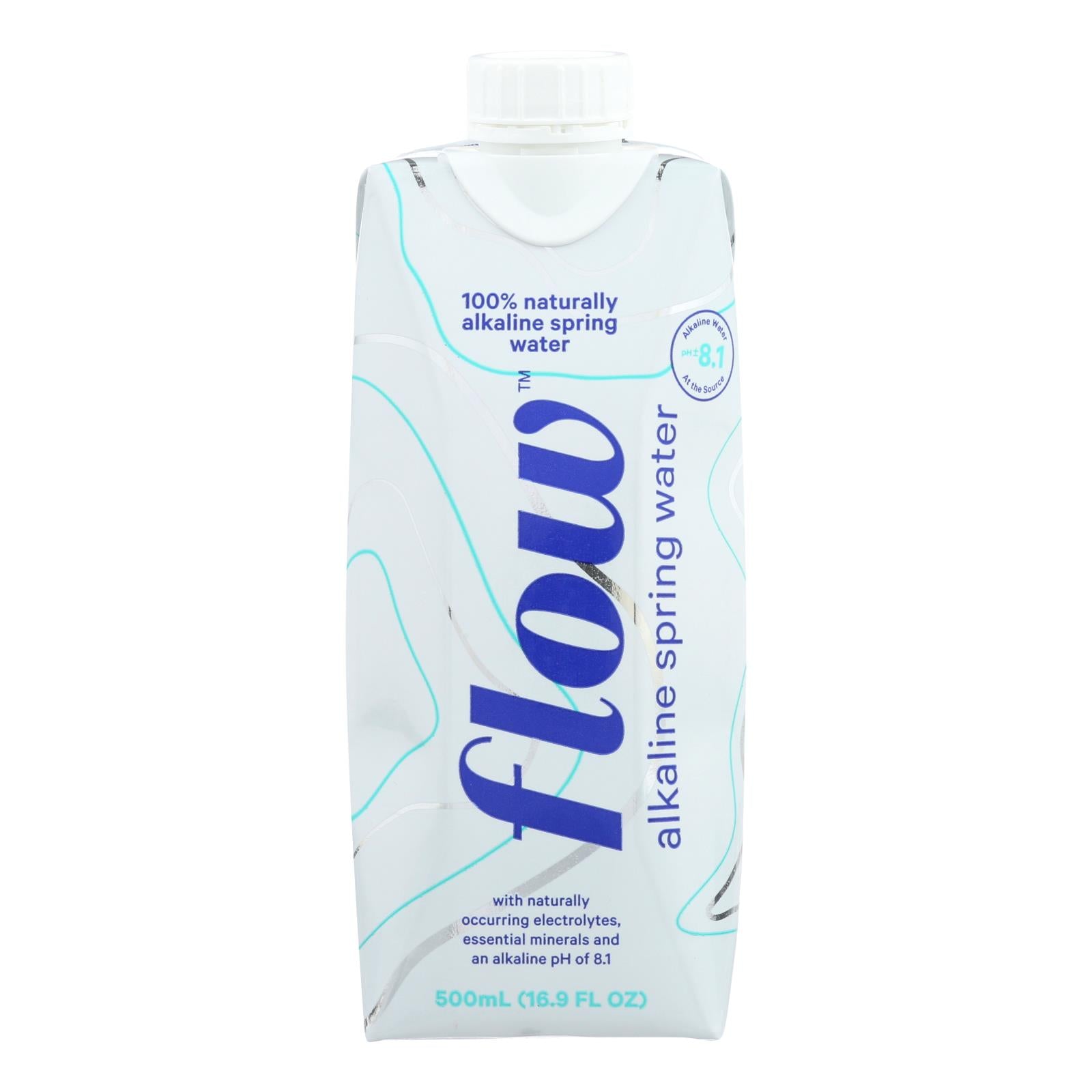 Flow Spring Water - Natural Alkaline - Case Of 12 - 500 Ml - Whole Green Foods