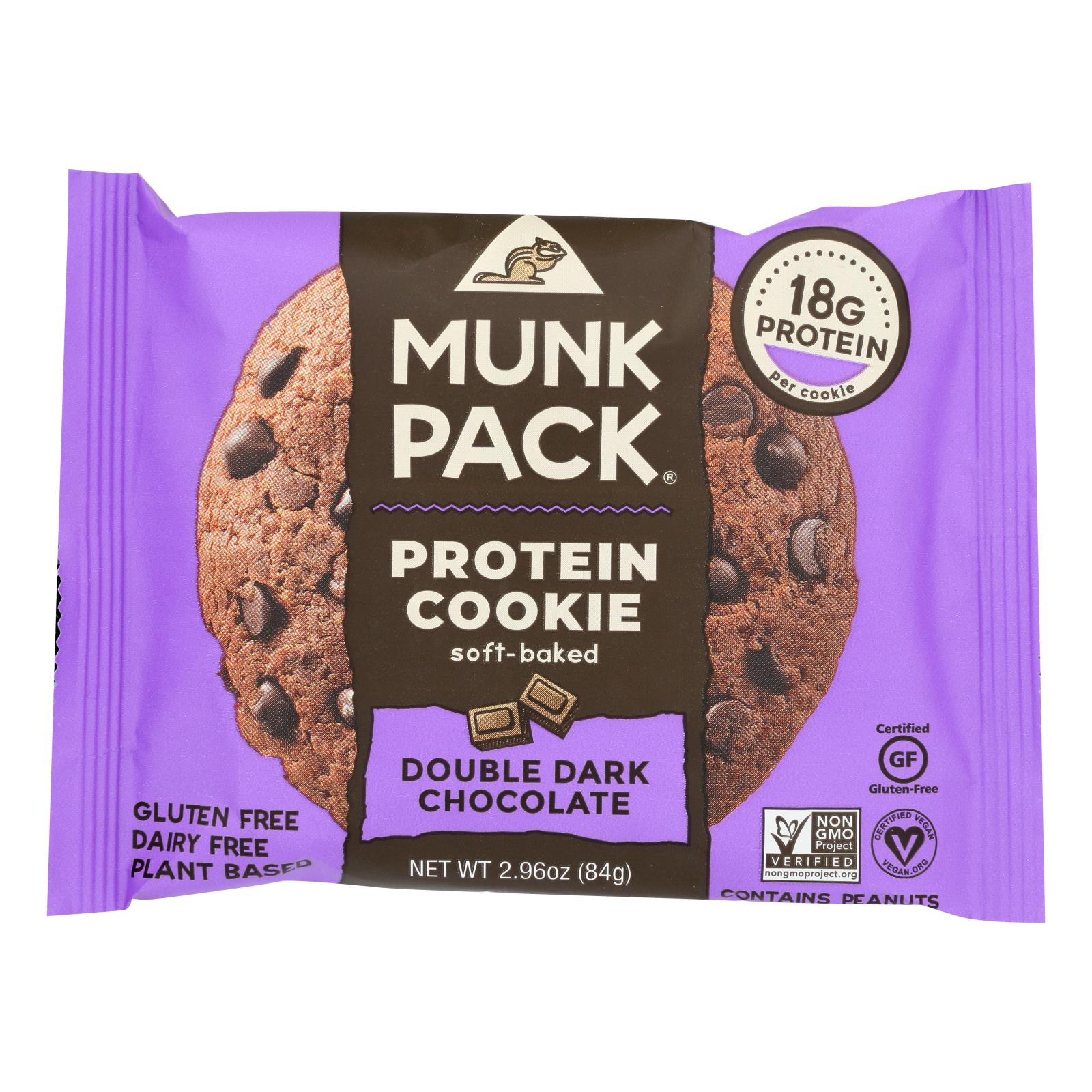 Munk Pack - Protein Cookie - Double Dark Chocolate - Case Of 6 - 2.96 Oz. - Whole Green Foods