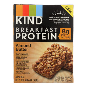 Kind Almond Butter Breakfast Bars - Case Of 8 - 4-1.76oz - Whole Green Foods