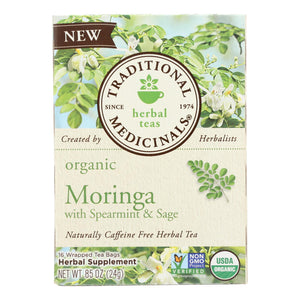 Traditional Medicinals Herb Tea - Organic - Moringa Spearmint Sage - Case Of 6 - 16 Bag - Whole Green Foods