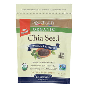 Spectrum Essentials Organic Chia Seeds - Omega-3 And Fiber - 12 Oz - Whole Green Foods