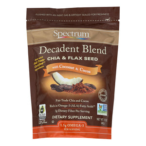 Spectrum Essentials Organic Decadent Blend - Chia And Flax Seed With Coconut And Cocoa - 12 Oz - Whole Green Foods