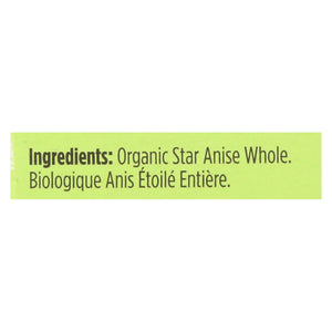 Spicely Organics - Organic Star Anise - Whole - Case Of 6 - 0.1 Oz. - Whole Green Foods
