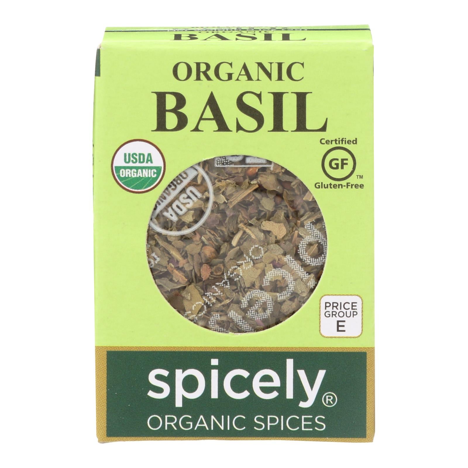 Spicely Organics - Organic Basil - Case Of 6 - 0.1 Oz. - Whole Green Foods