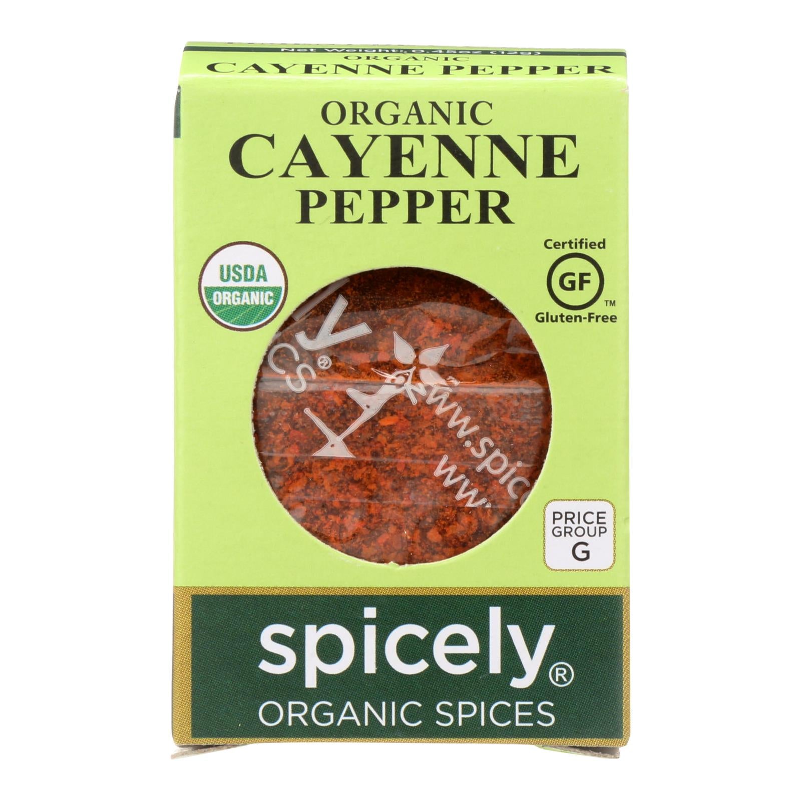 Spicely Organics - Organic Cayenne Pepper - Case Of 6 - 0.45 Oz. - Whole Green Foods