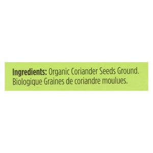 Spicely Organics - Organic Coriander - Ground - Case Of 6 - 0.45 Oz. - Whole Green Foods