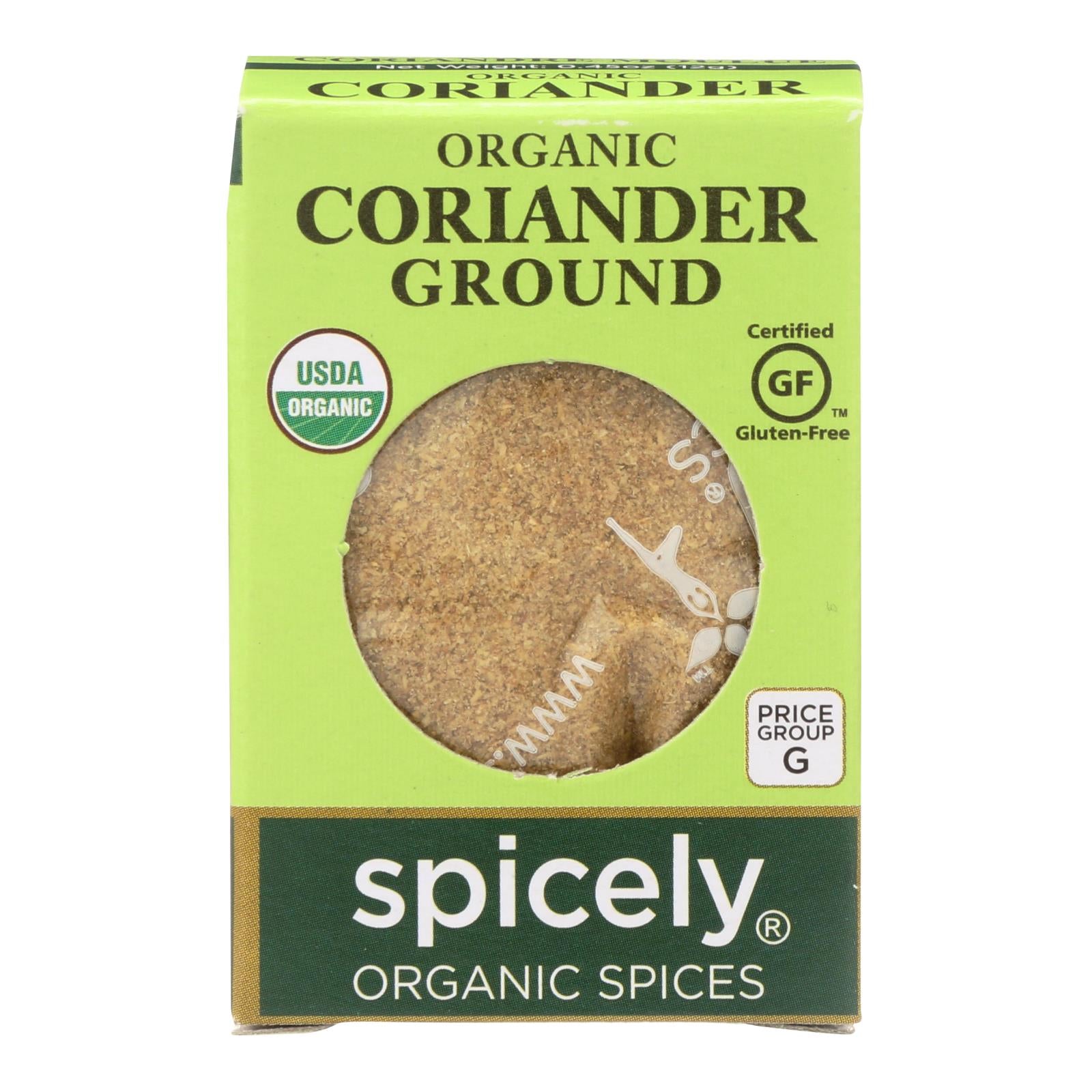 Spicely Organics - Organic Coriander - Ground - Case Of 6 - 0.45 Oz. - Whole Green Foods