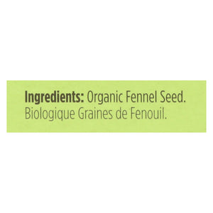 Spicely Organics - Organic Fennel Seed - Case Of 6 - 0.3 Oz. - Whole Green Foods