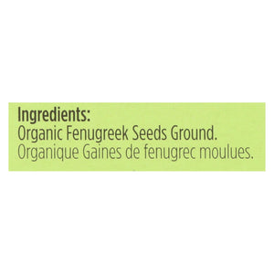 Spicely Organics - Organic Fenugreek - Ground - Case Of 6 - 0.45 Oz. - Whole Green Foods
