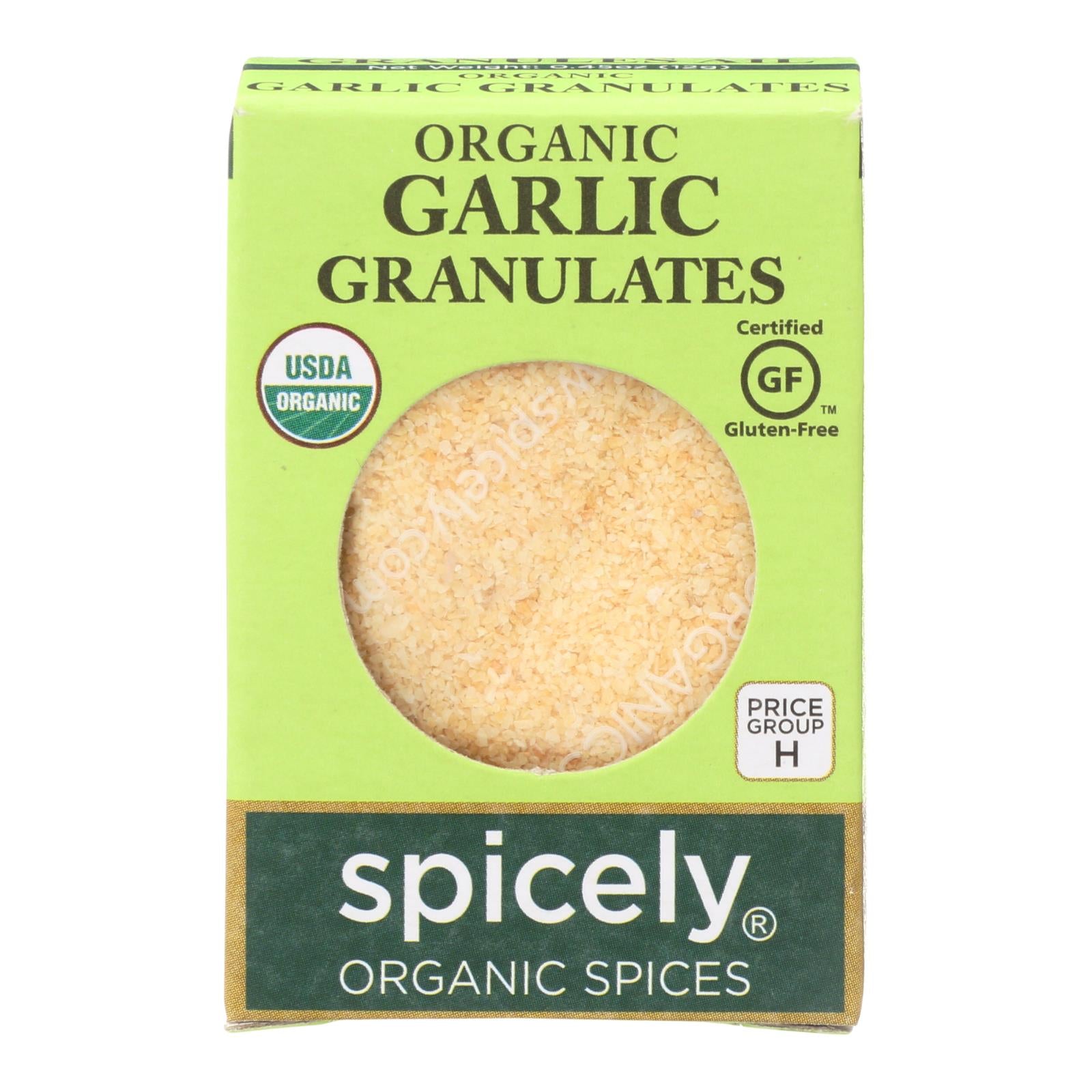Spicely Organics - Organic Garlic Granulates - Case Of 6 - 0.45 Oz. - Whole Green Foods