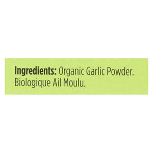Spicely Organics - Organic Garlic Powder - Case Of 6 - 0.4 Oz. - Whole Green Foods