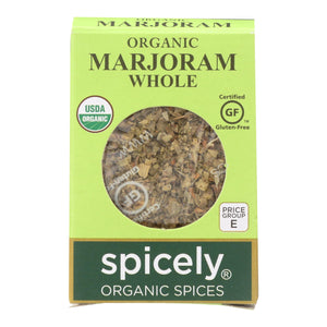 Spicely Organics - Organic Marjoram - Whole - Case Of 6 - 0.1 Oz. - Whole Green Foods