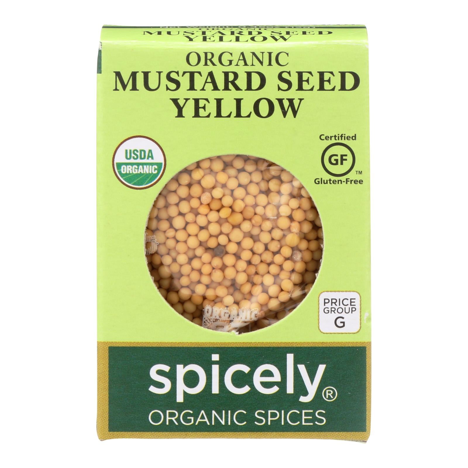 Spicely Organics - Organic Mustard Seed - Yellow - Case Of 6 - 0.45 Oz. - Whole Green Foods