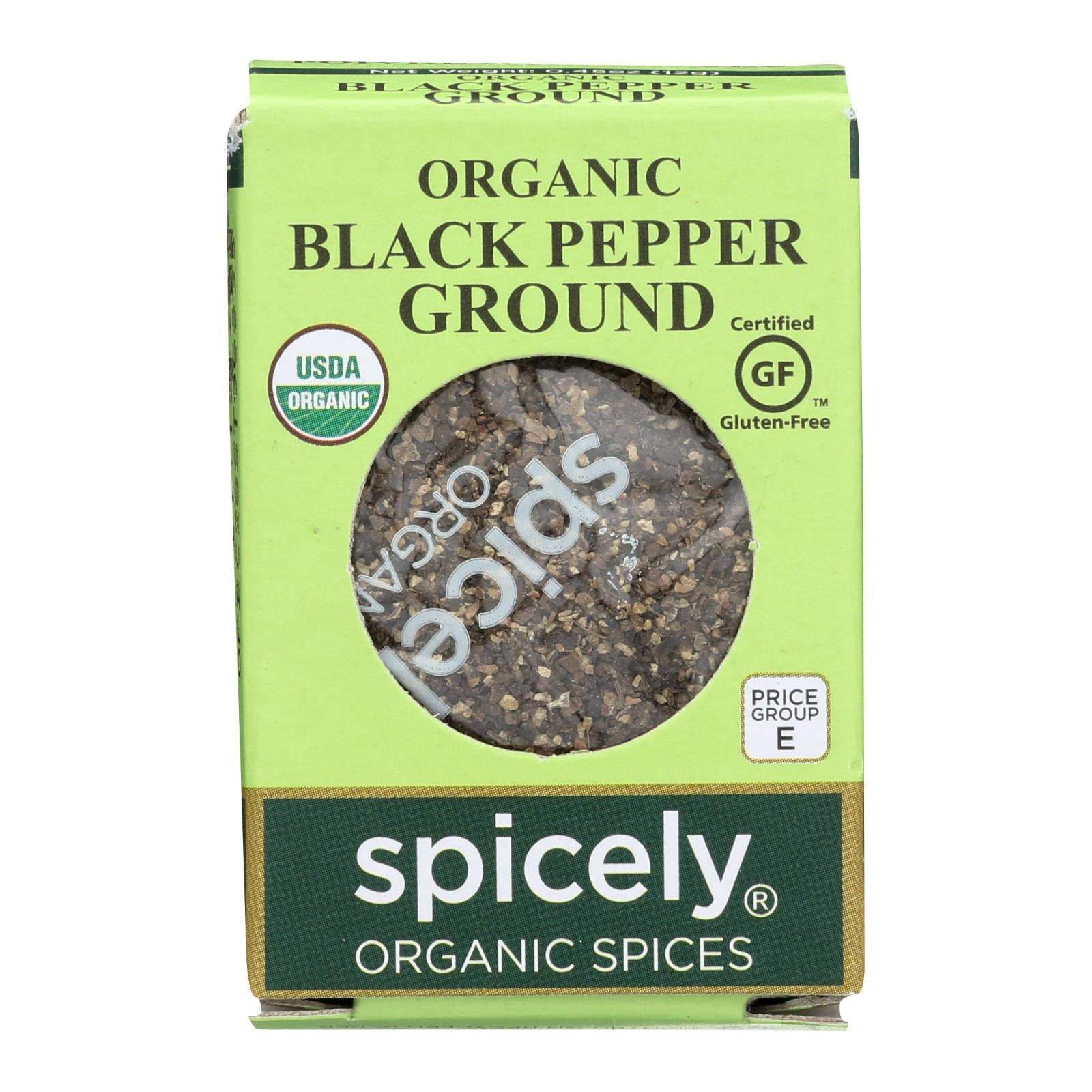 Spicely Organics - Organic Peppercorn - Black Ground - Case Of 6 - 0.45 Oz. - Whole Green Foods