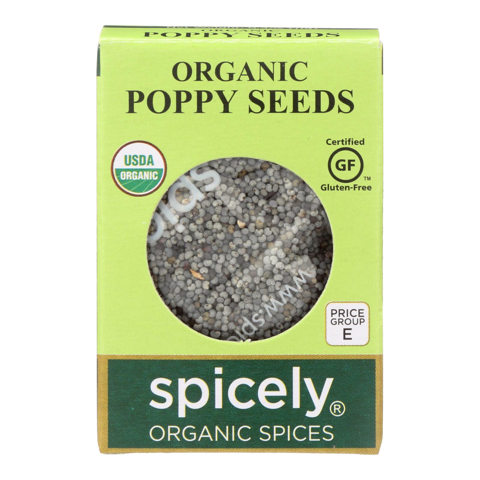 Spicely Organics - Organic Poppy Seeds - Case Of 6 - 0.4 Oz. - Whole Green Foods