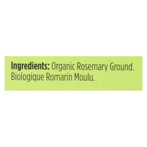 Spicely Organics - Organic Rosemary - Ground - Case Of 6 - 0.2 Oz. - Whole Green Foods