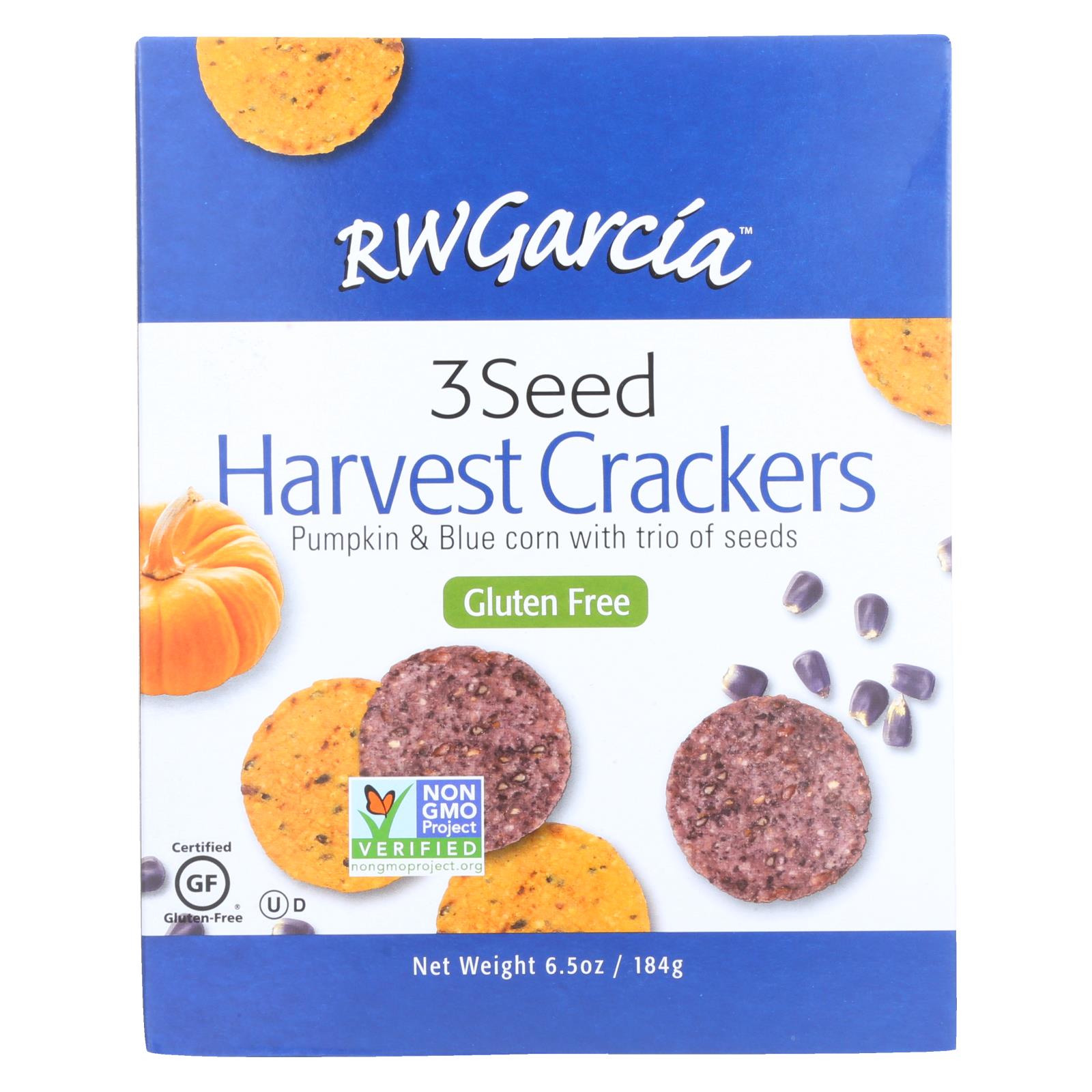 R.w. Garcia 3 Seed Harvest Crackers  - Case Of 6 - 6.5 Oz - Whole Green Foods