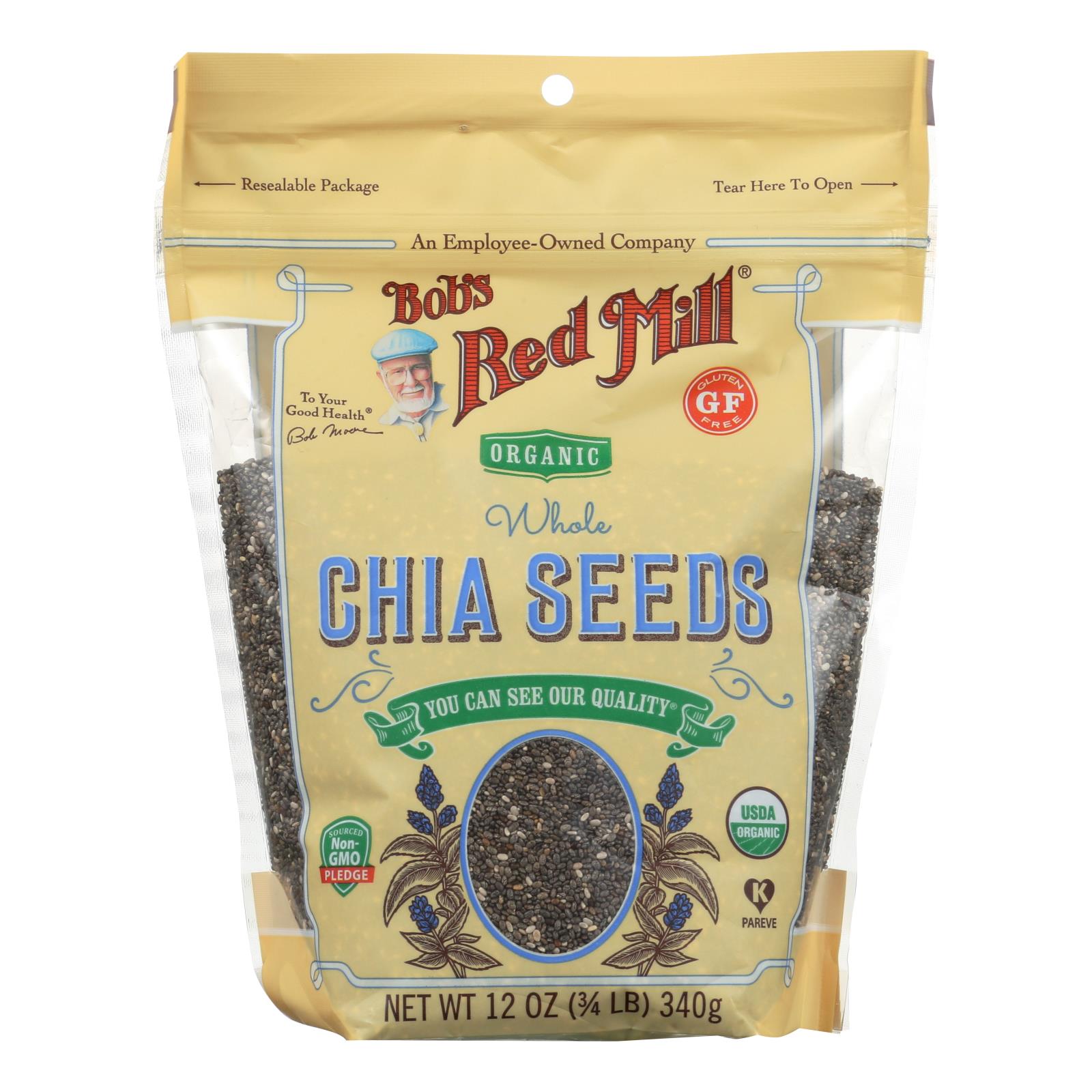 Bob's Red Mill - Organic Seeds - Chia - Case Of 6 - 12 Oz - Whole Green Foods