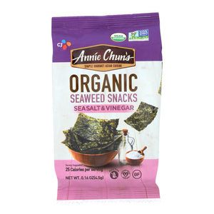 Annie Chun's Seaweed Snack - Sea Salt And Vinegar - Case Of 12 - .16 Oz. - Whole Green Foods