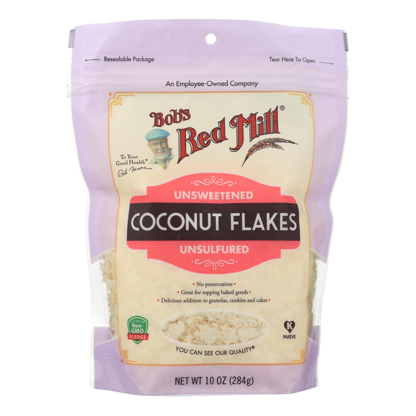 Bob's Red Mill - Coconut Flakes - Case Of 4-10 Oz - Whole Green Foods