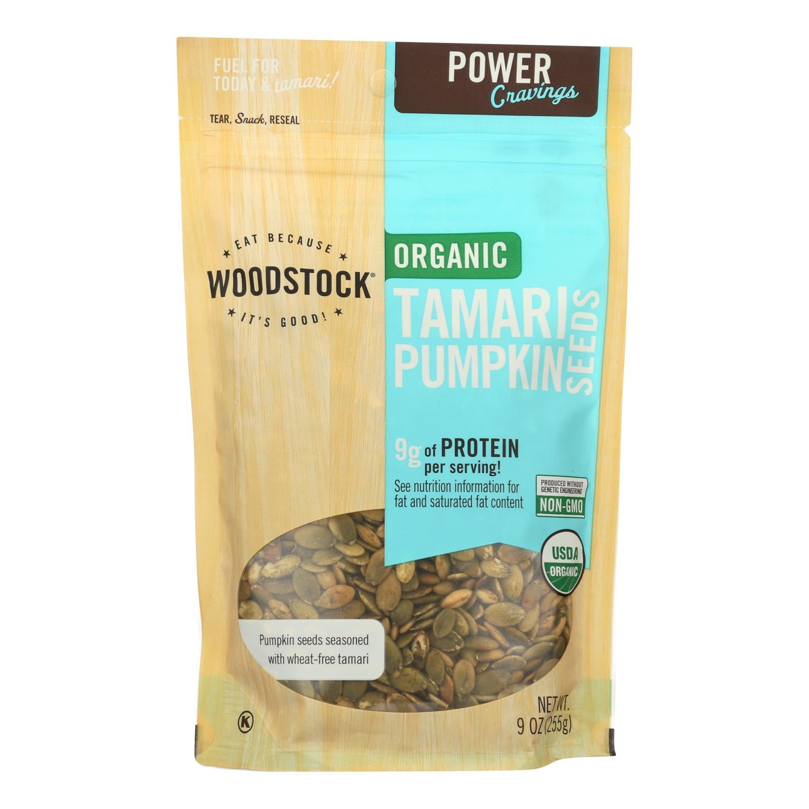 Woodstock Organic Tamari Pumpkin Seeds - 9 Oz. - Whole Green Foods