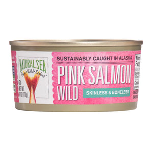 Natural Sea Wild Pink Salmon - Salted - Skinless & Boneless - 6 Oz. - Whole Green Foods