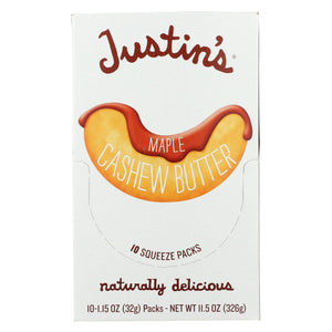 Justin's Nut Butter Cashew Butter - Classic - Case Of 10 - 1.15 Oz. - Whole Green Foods