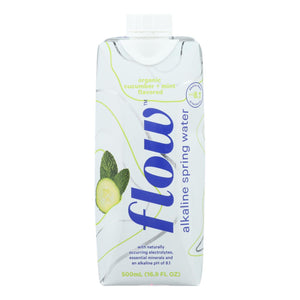 Flow - Sprg Water Alka Cuc Mint - Case Of 12 - 500 Ml - Whole Green Foods