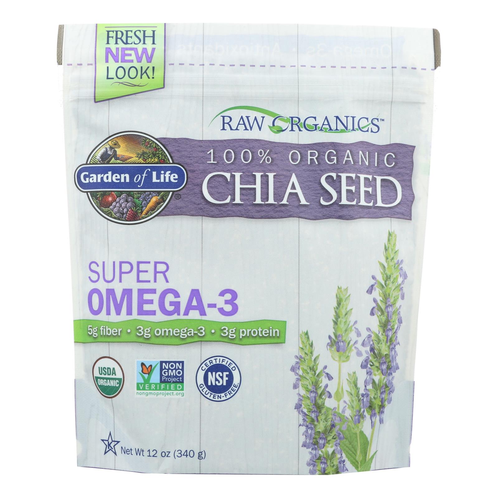 Garden Of Life - Raw Organics Chia Seed - 12 Oz - Whole Green Foods